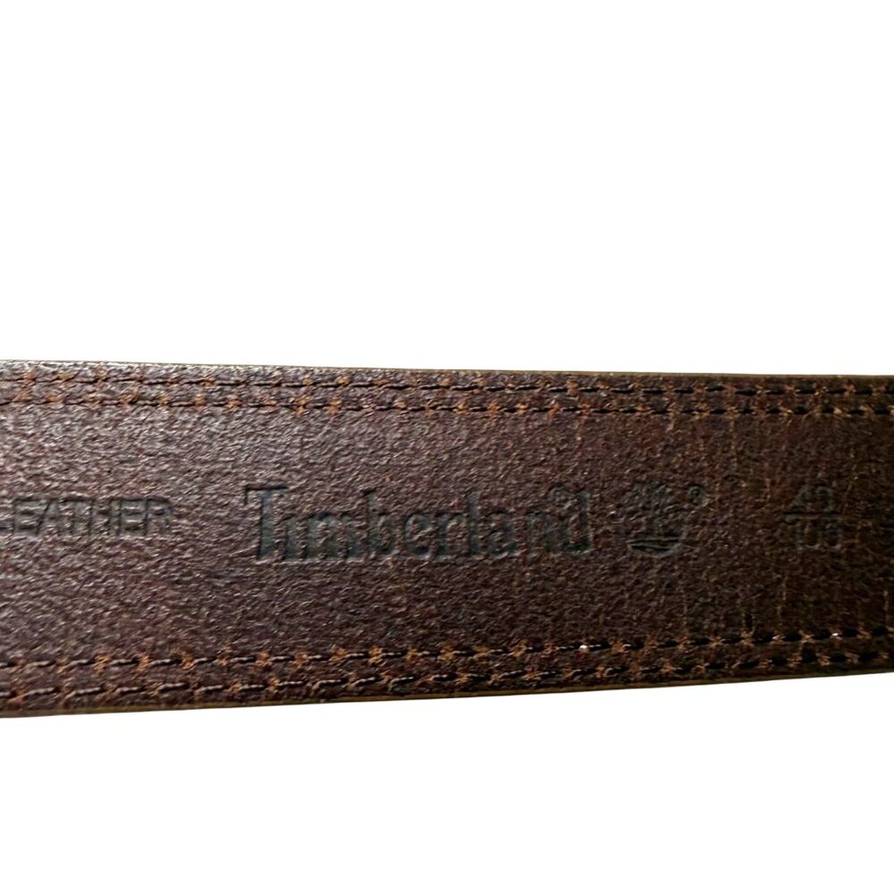 Timberland Genuine Leather Mens Belt With Metal Buckle In Brown Size 42/105 - Picture 4 of 10